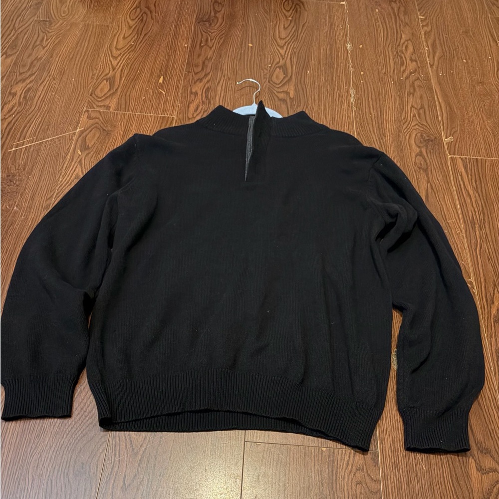 Men's Classic Black Zip-Up Sweater